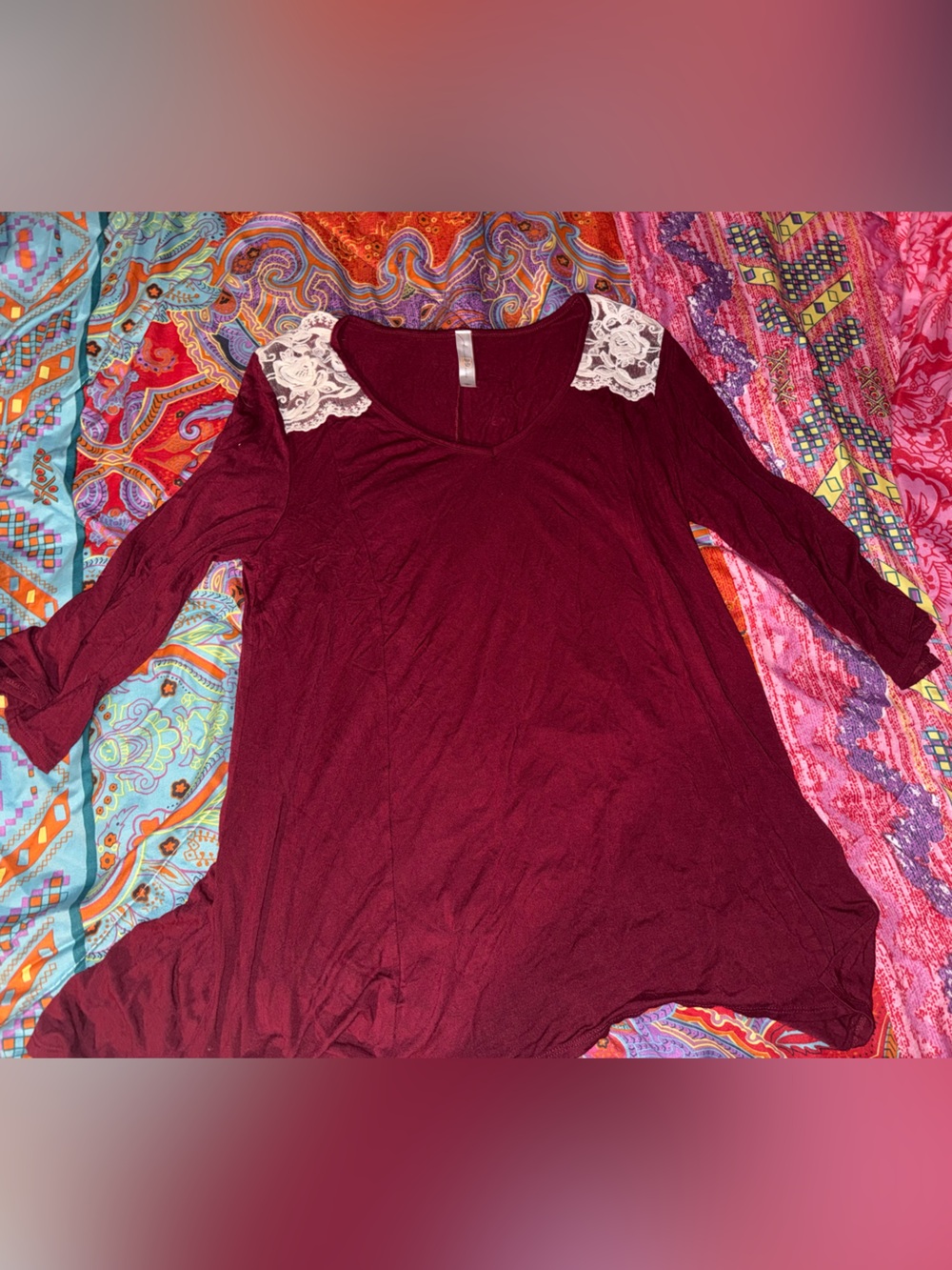Ruby Ribbon Burgundy Scoop Neck Top